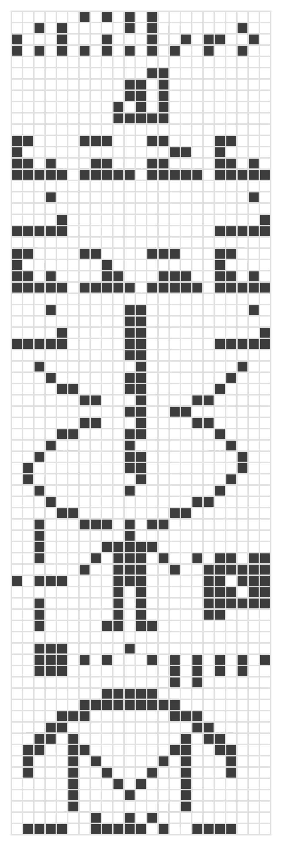 Archival image of Arecibo Message